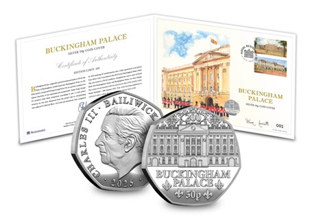 Secure one of ONLY 200 Buckingham Palace Silver Proof 50p Coin Covers to be issued. This is the MOST LIMITED way to own the Silver Proof 50p Coin. 