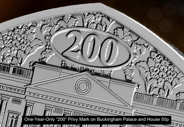 Buckingham Palace 2025 50P Privy Mark