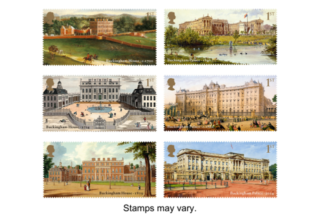 Buckingham House And Palace Stamp Pair