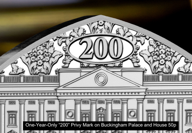 Buckingham Palace 2025 Silver 50P Privy Mark