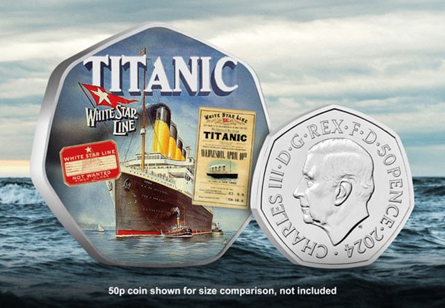 Titanic Supersize Medal Comparison With 50P