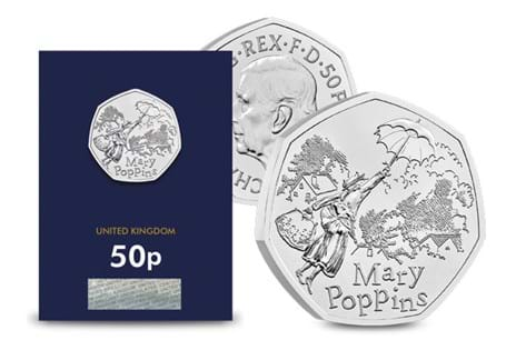 The Royal Mint have struck a new 50p, celebrating the legacy of the Mary Poppins books.  It is struck to a Brilliant Uncirculated quality and encapsulated in official Change Checker packaging.