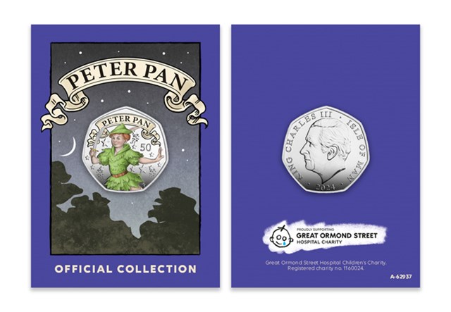 2024 Peter Pan BU Colour 50P Obv Rev In Blister Card