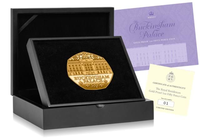 Jersey Royal Residences 50Ps Box GOLD 1Oz TWC (1)