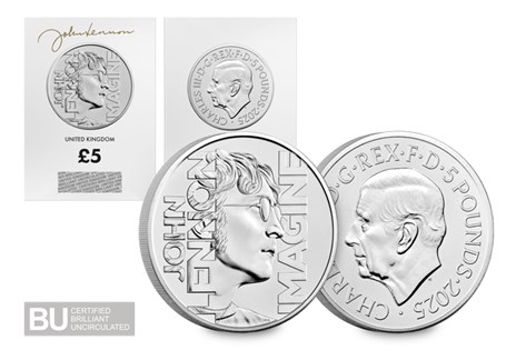 The Royal Mint have released another £5 coin in the Music Legends series, celebrating the icon John Lennon. It is struck to a Brilliant Uncirculated quality and encapsulated in exclusive packaging.