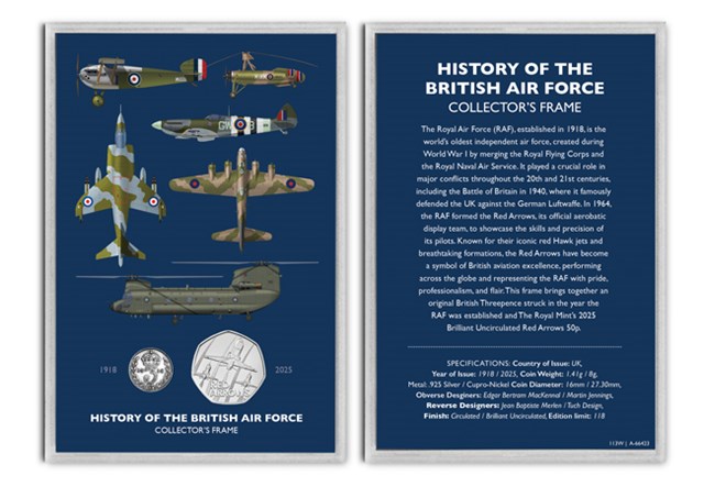History Of British Air Force Frame Obv Rev