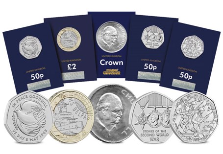 This collection features five coins, each celebrating a pivotal moment or figure from WWII. Each coin arrives protectively encapsulated in official Change Checker packaging.