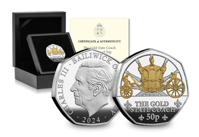 Gold State Coach Silver 50P Images (DY) 1