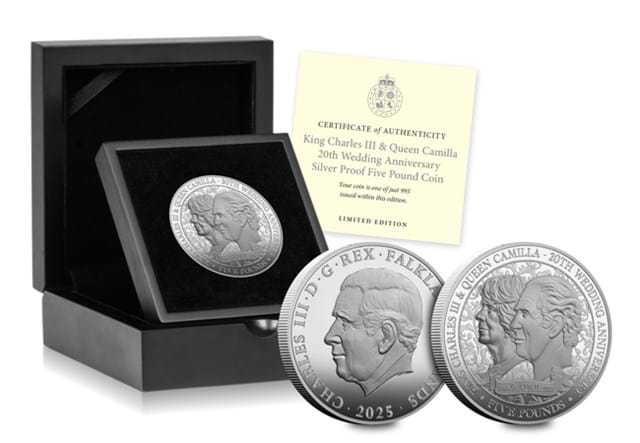 Charles And Camilla Silver £5 (Falklands) Box Shot