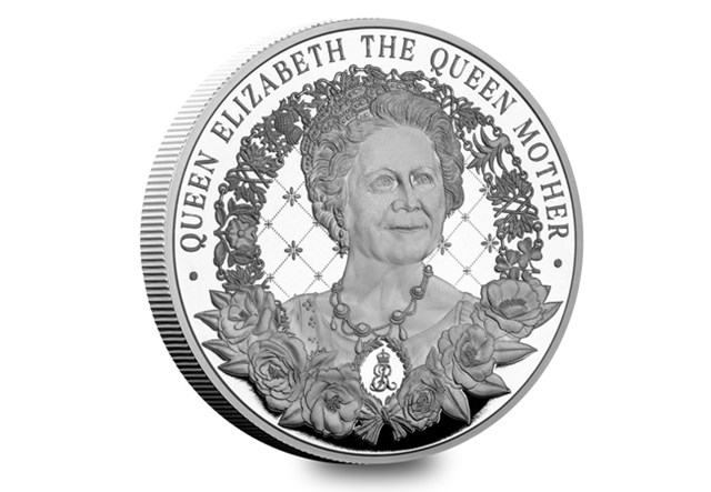 Queen Mother 125Th Birthday Cuni Proof £5 Coin Reverse