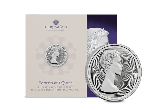 2025 UK Portraits Of A Queen Elizabeth II The First Effigy BU Silver Piedfort Gold £5 Product Images 4