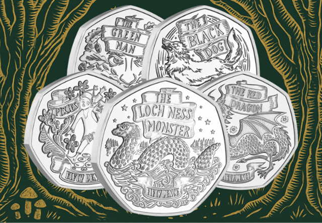 2025 Myths And Legends Of Folklore BU 50P Coins