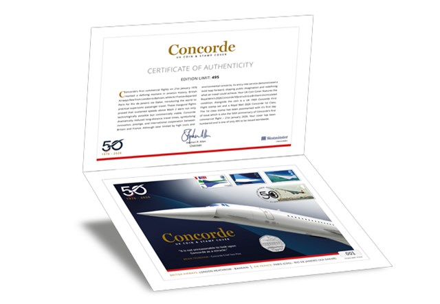 Concorde 50Th Anniversary UK Coin And Stamp Cover Product Images CL 5