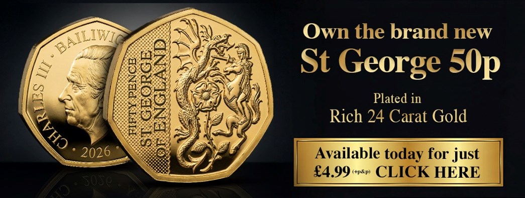 St George Gold-plated 50p