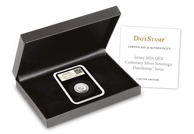 2026 Jersey Silver Sovereign Datestamp Issue Product Page AT 2