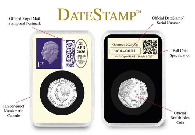 Datestamp Guernsey 2026 Queen Elizabeth II Centenary BU 50P Product Images CL 4