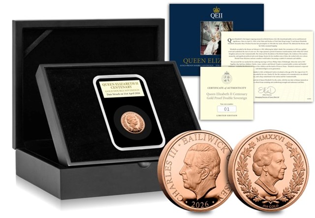 2026 QEII 100 Sovereign GOLD Double SOTD Box