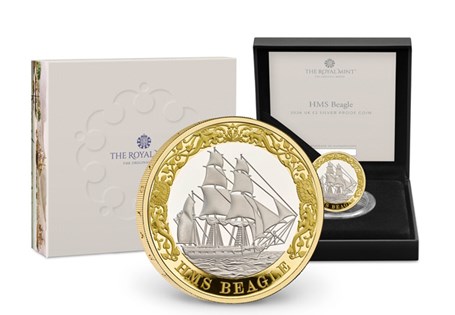 This Silver Proof UK £2 Coin marks the 200th anniversary of the ships first voyage, featuring the famous vessel surrounded by animals. Comes in official Royal Mint packaging. Edition Limit just 2,000