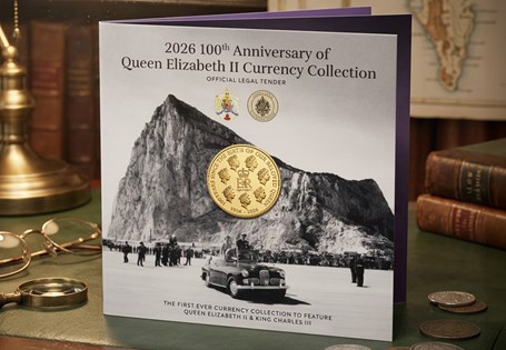 Issued by the Gibraltar National Mint, this currency pack features the seven unseen portraits of Queen Elizabeth II, from Raphael Maklouf's personal archive. 