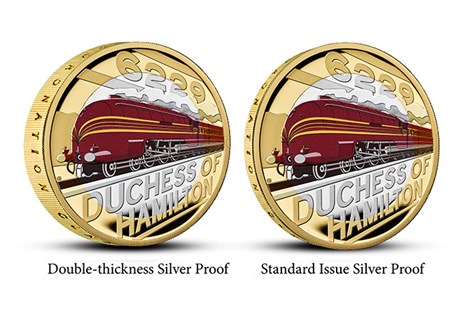 This 2026 UK Silver Proof Piedfort £2 coin celebrates one of the most iconic trains in history, the Duchess of Hamilton. Comes in Royal Mint packaging and finished with selective colour plating.