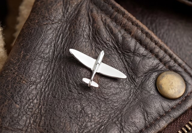 Silver Spitfire Lapel Badge Lifestyle 1