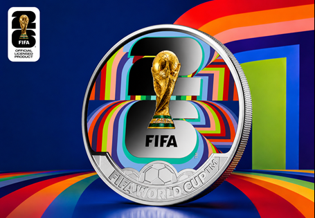 The Official 2026 FIFA World Cup™ Coin, beautifully crafted with full-colour prints and silver plating. An officially licensed FIFA™ product created to commemorate the 2026 FIFA World Cup™.