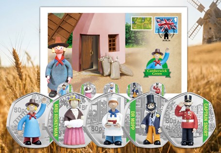 The Ultimate Cover features all 5 Camberwick Green BU Colour 50ps, a Royal Mail Union Flag 1st Class stamp & commemorative label, postmarked 30.06.2026 to mark 10 years since Gordon Murray's death