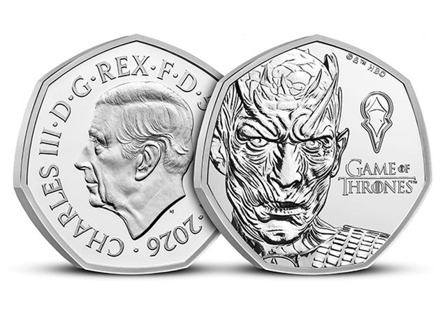 Game Of Thrones 50P BU Coin Obverse Reverse ICE