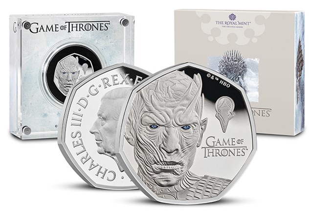 Game Of Thrones 50P Silver Coin And Packaging ICE