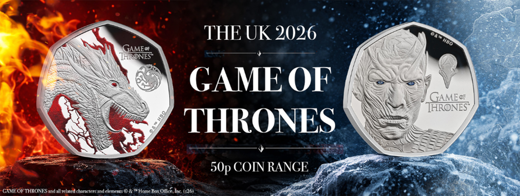 2026 UK Game of Thrones Fire and Ice 50p Range